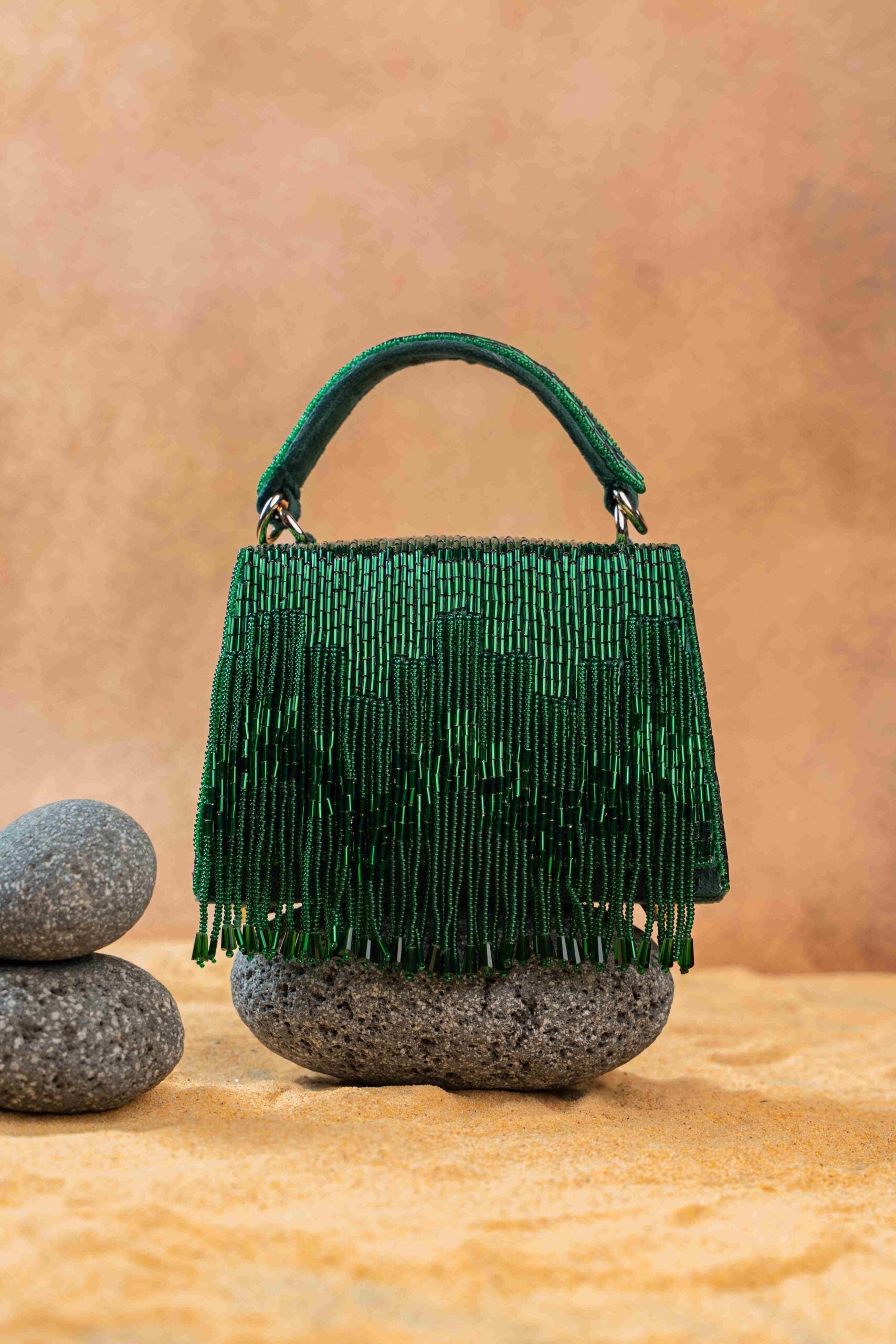 Salli En vie Mini Kasse Tassel Green