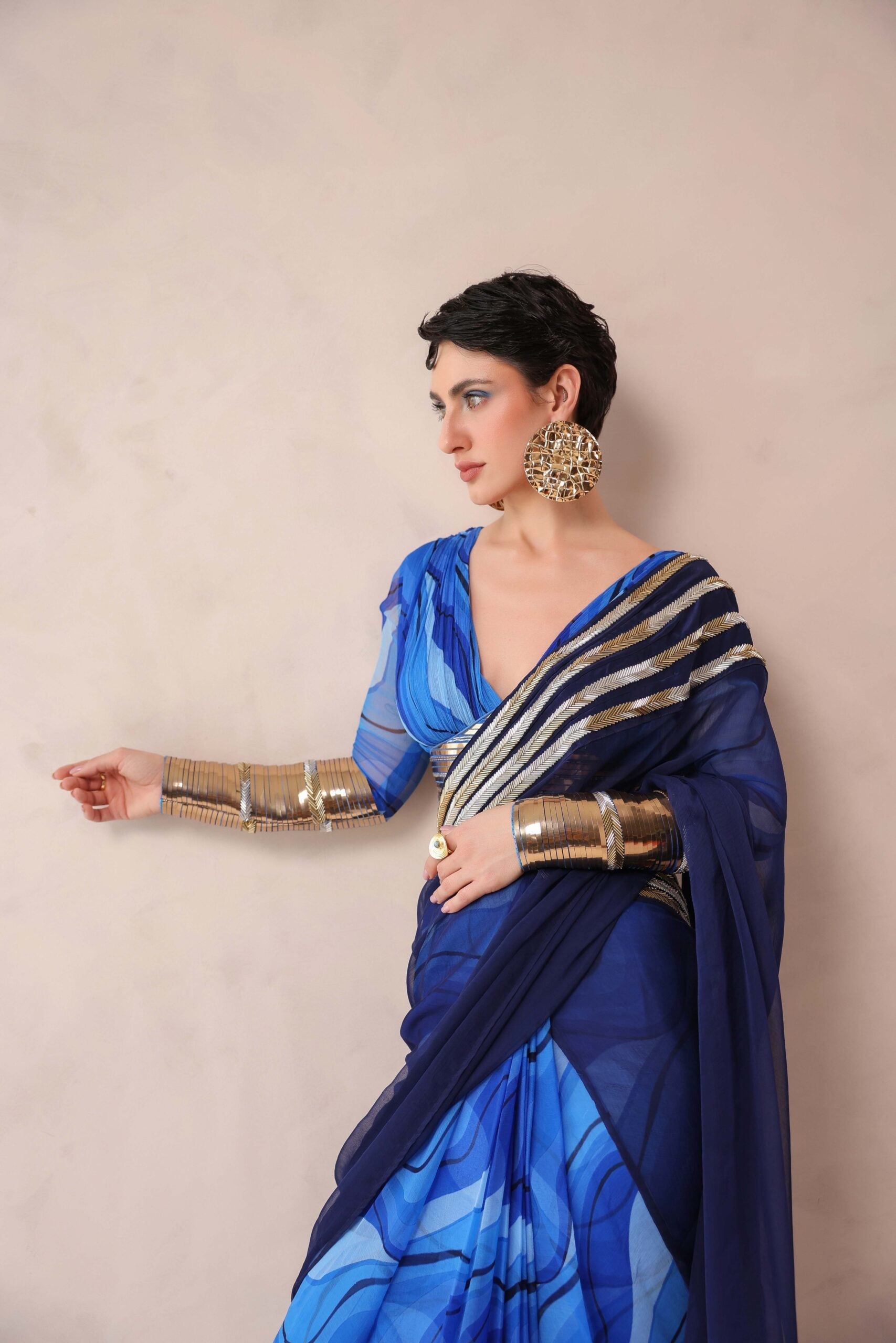 The Hollywood saree with Cinema Blouse