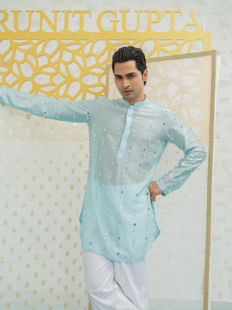 Blue Latkan Short Kurta set
