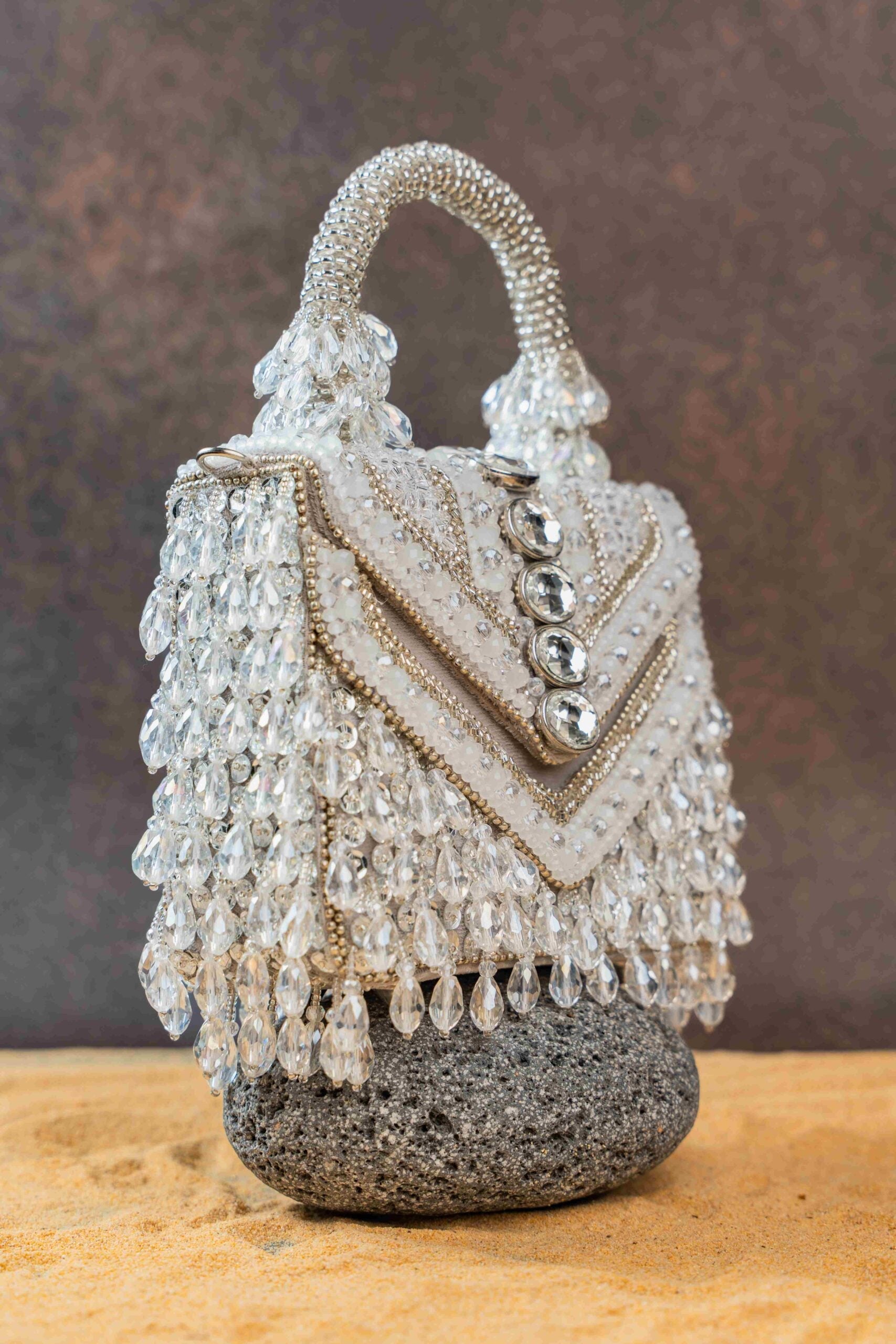 Chevron Crystal Kasse Silver