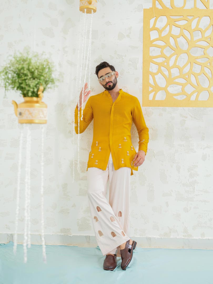 Marigold Latkan Kurta with Embroidered Pants