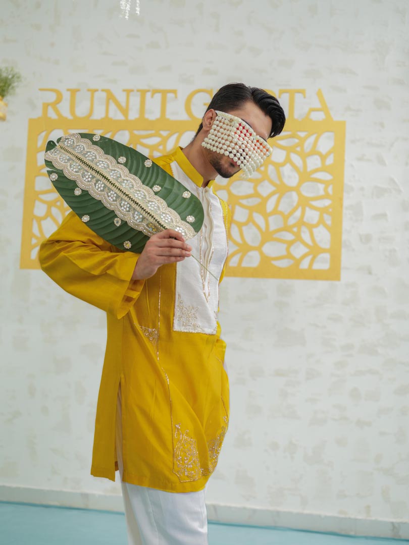 Marigold Peeta Patch Kurta set