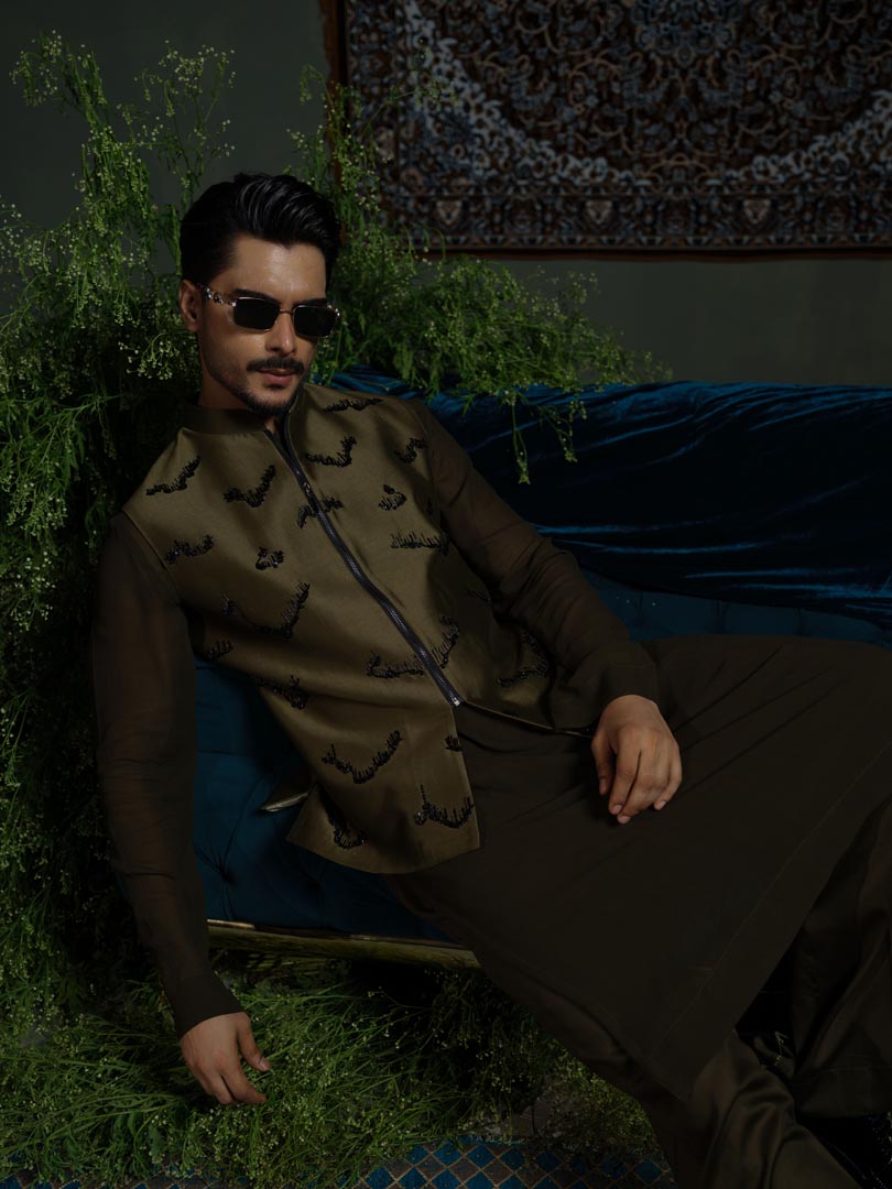 Olive Zipper Bundi set