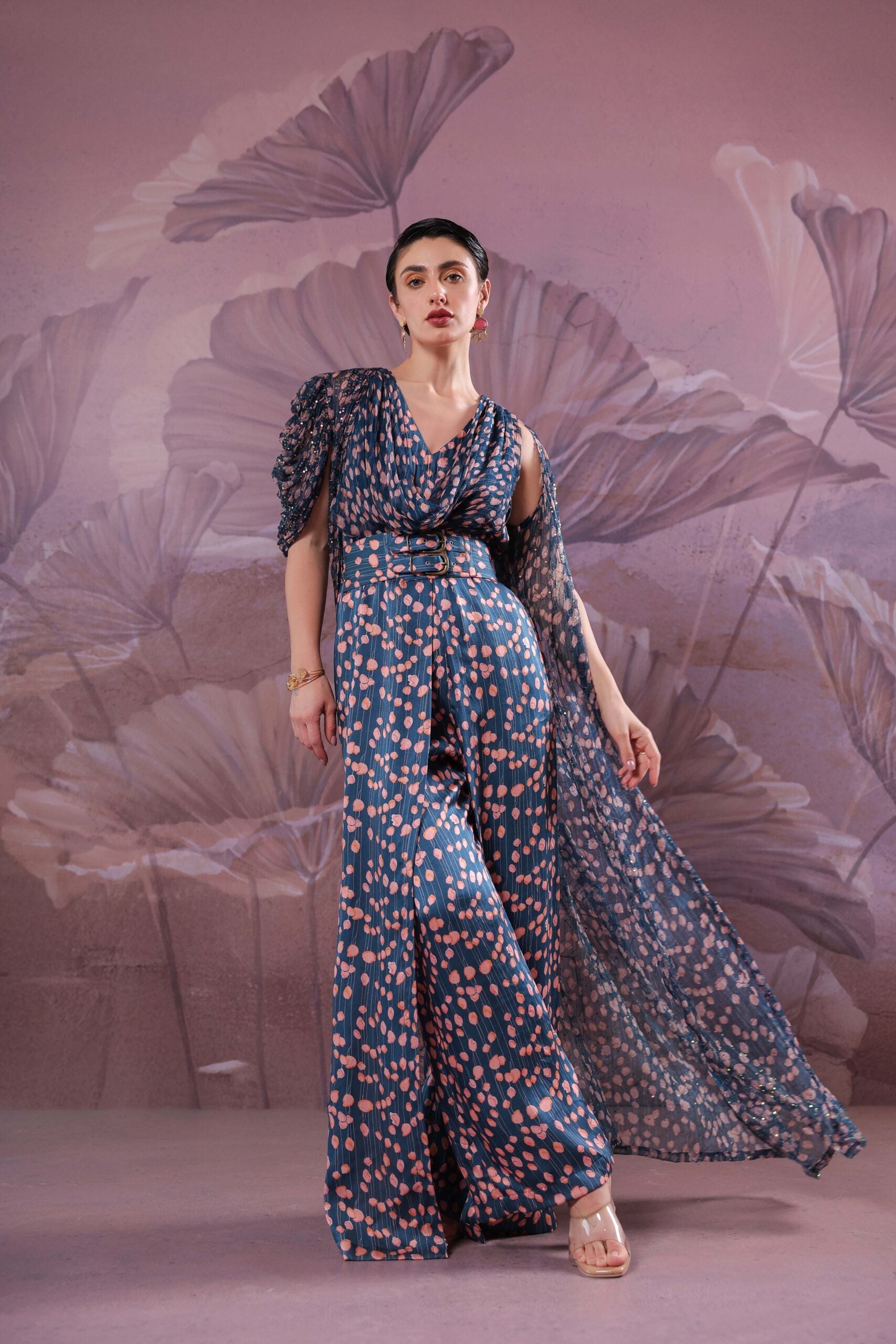 The Telegraph                           prussian blue cowl jumpsuit