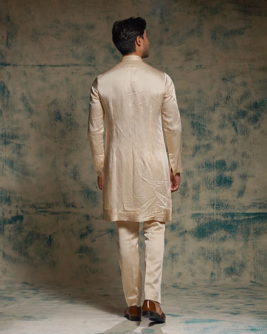 Buttercream hand embroidered contempoarary jacket set