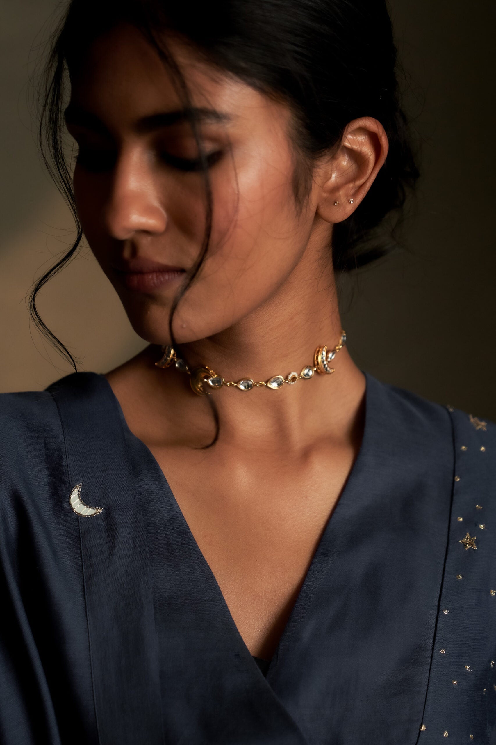 Blue Dusk Double Yoke kurta set