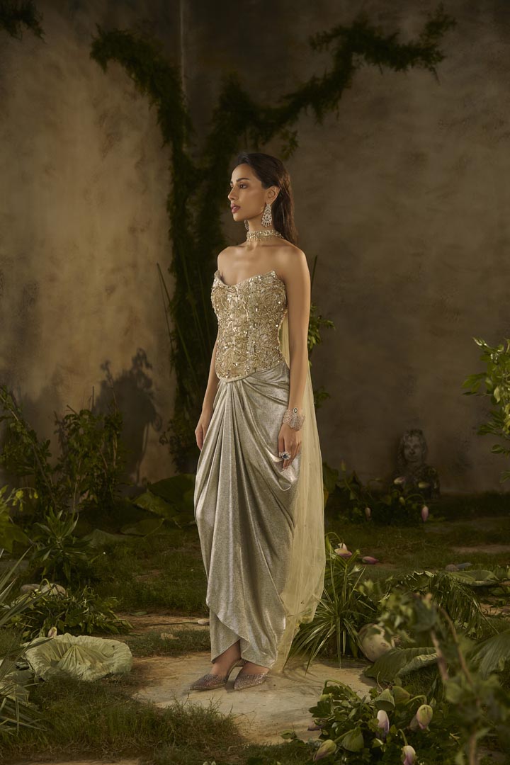 LUNARIA DRAPE SKIRT SET