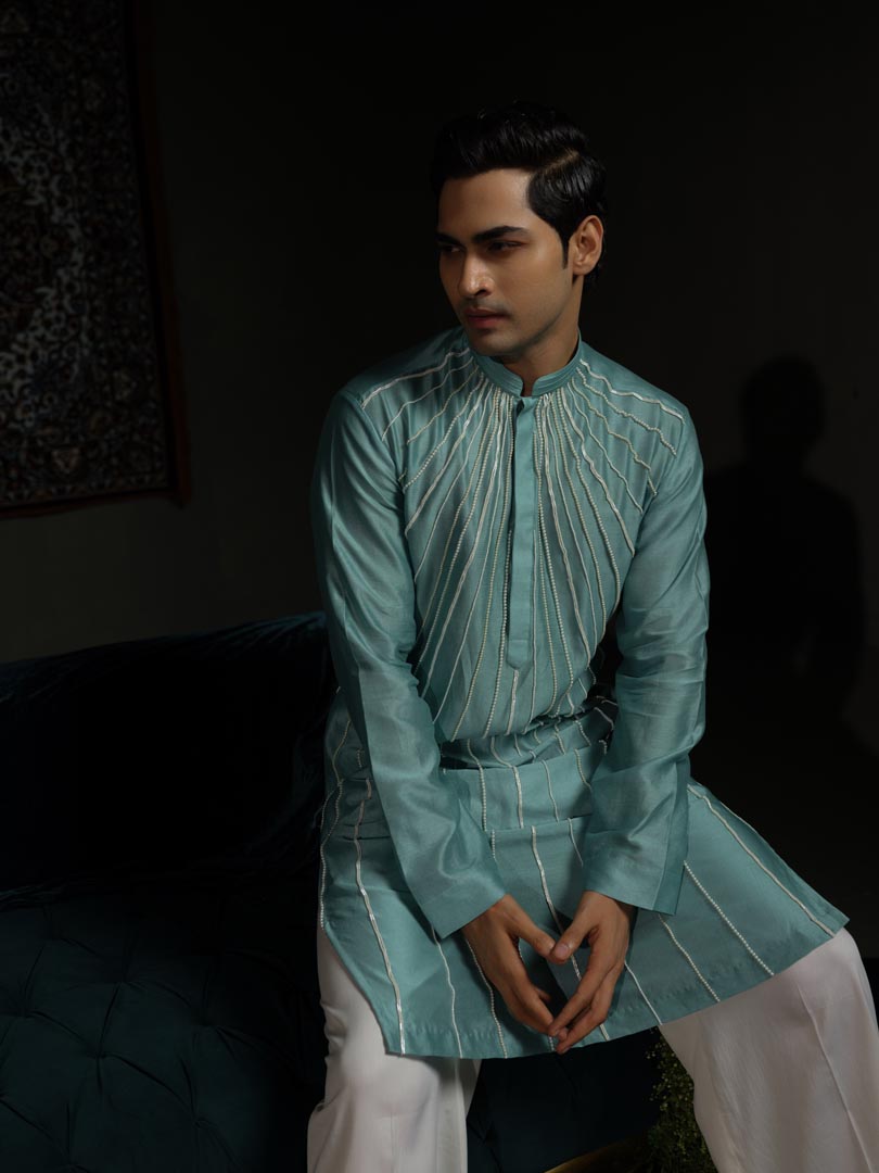 Aqua Sunrays Kurta Set