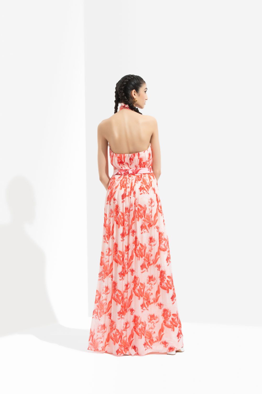 Mirrai Printed Low Neckline Jumpsuit