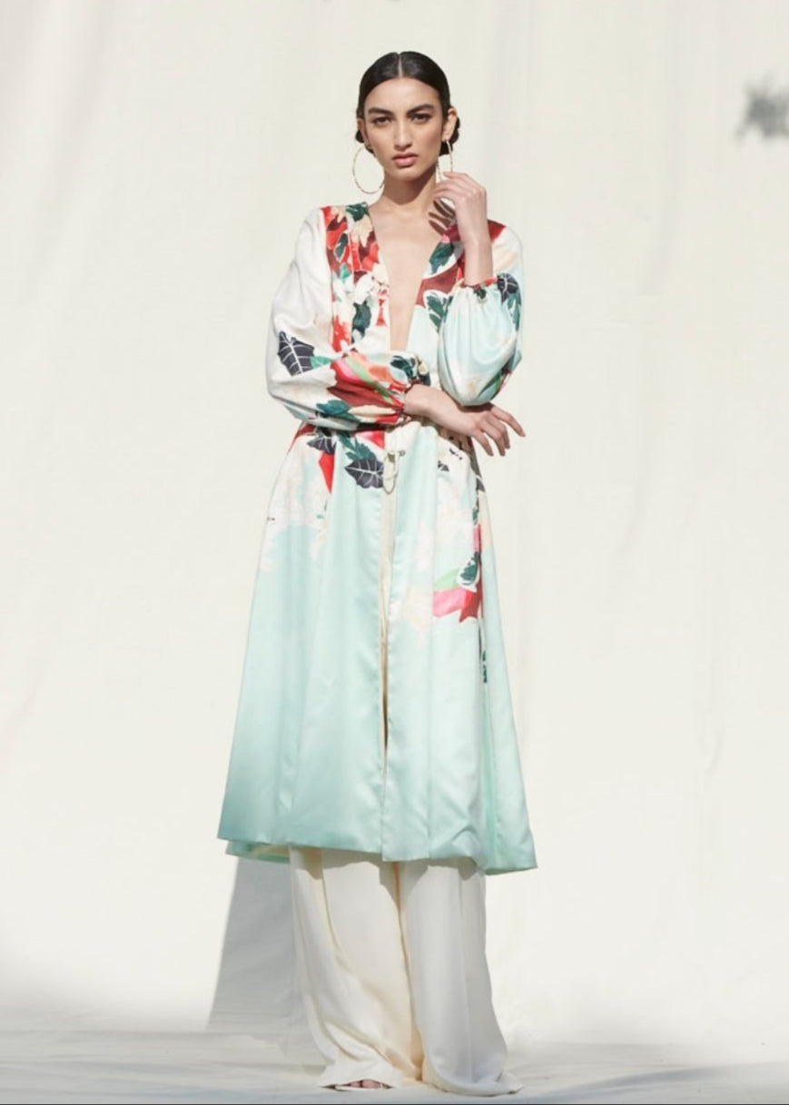 Jacket With A Satin Palazzo