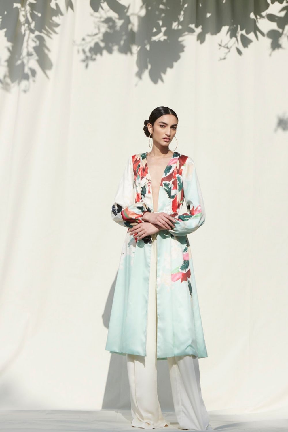 Jacket With A Satin Palazzo