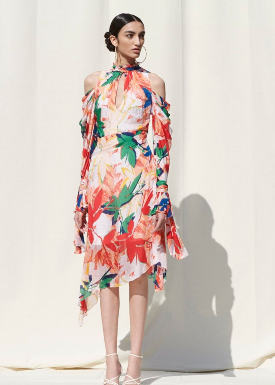 Asymmetrical Tie Up Dress