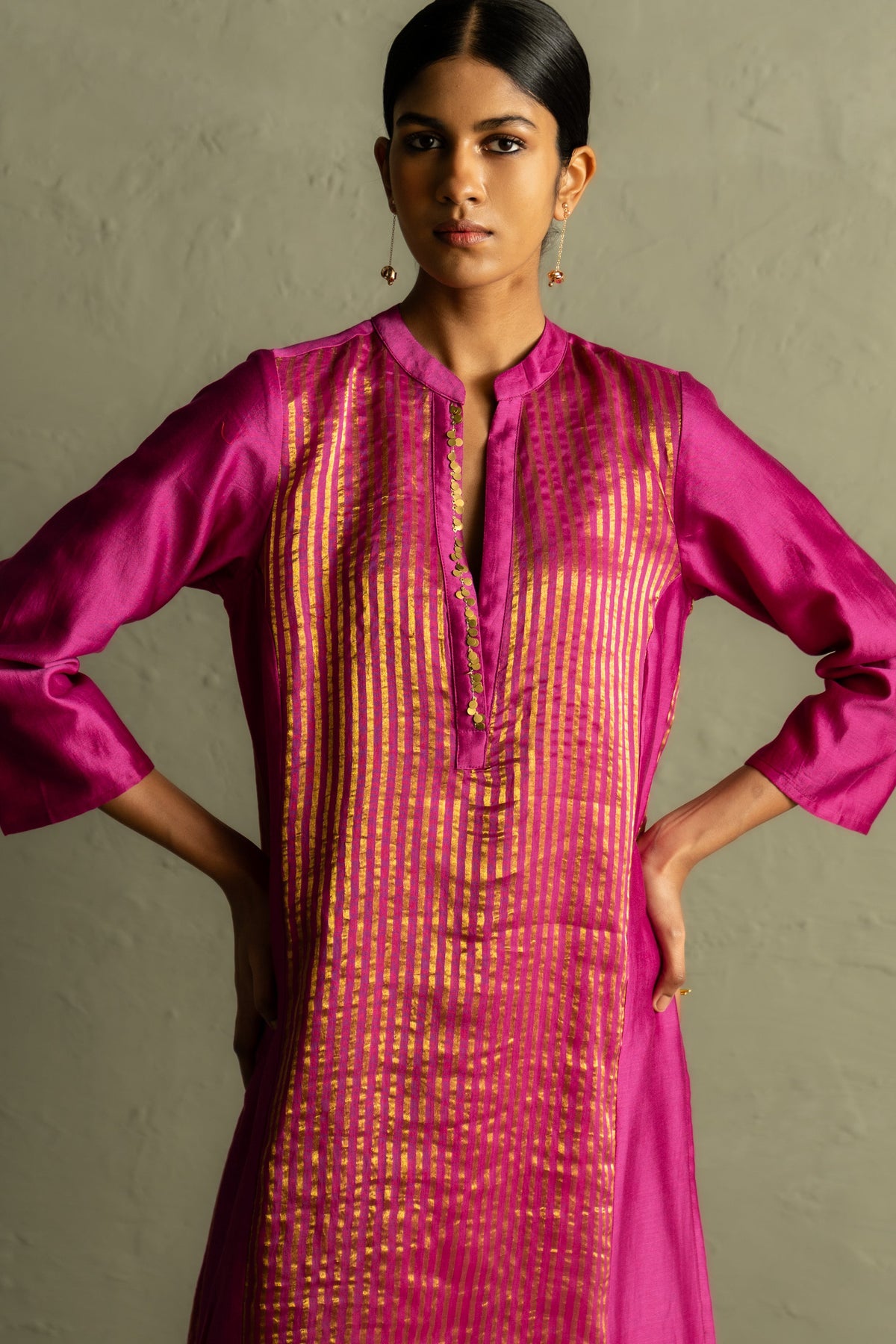 Ojas Pink Tissue Kurta Set
