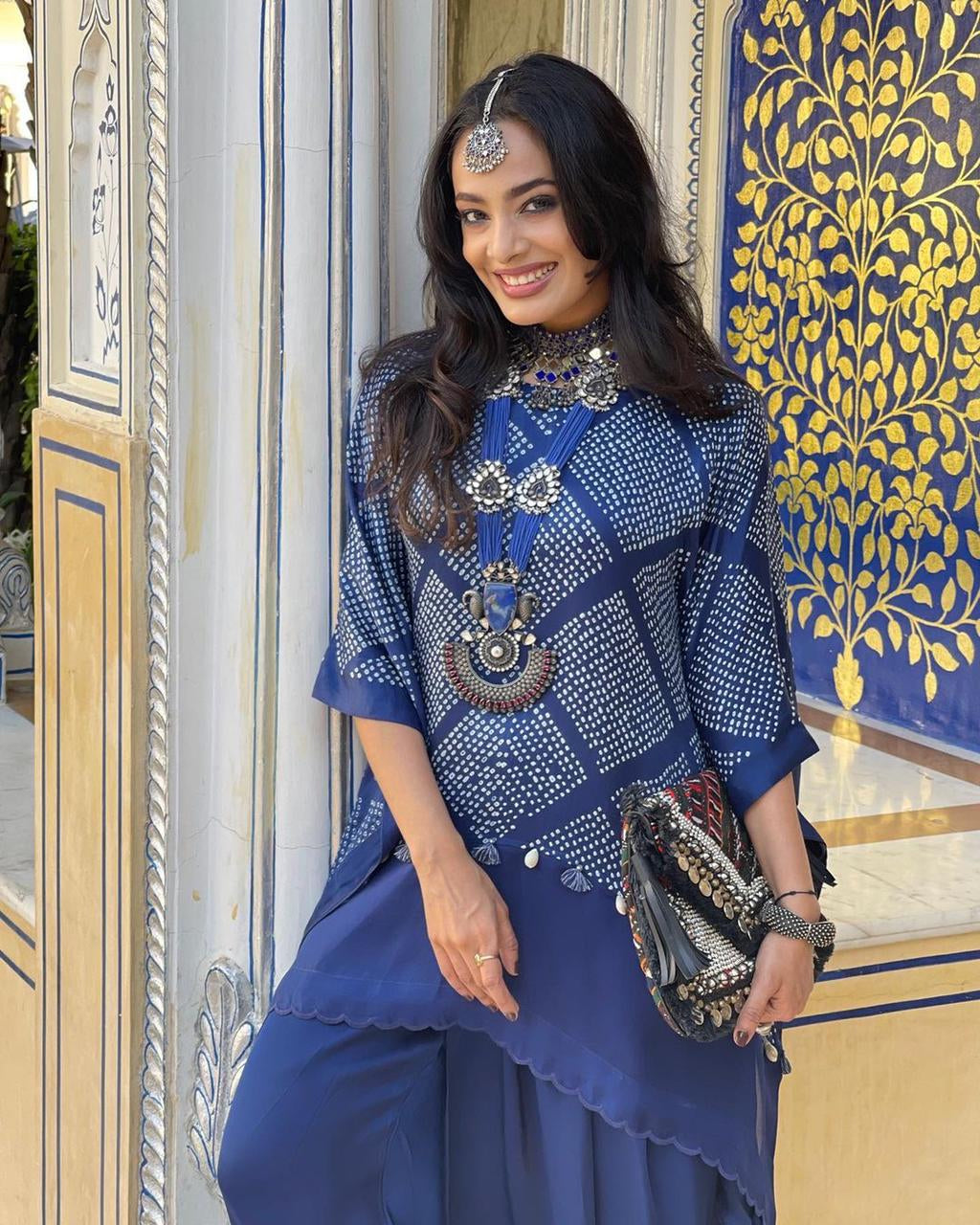short kaftan with flap dhoti