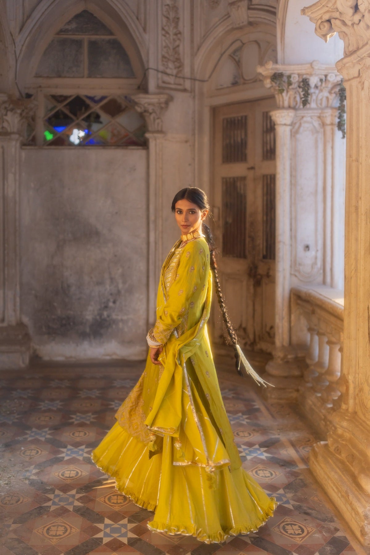 embroidered sharara set