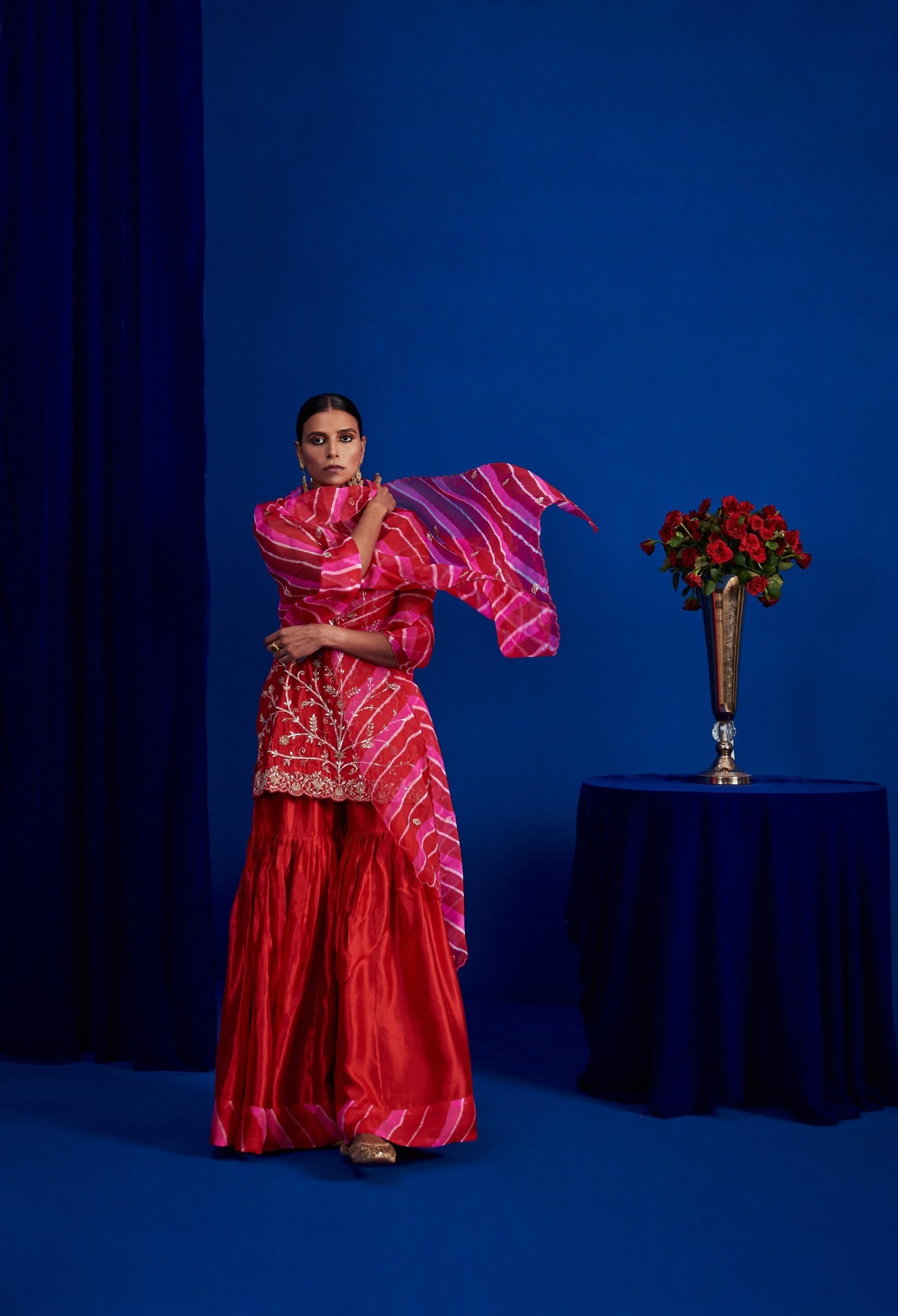 Sharara Set With Heavily Embroidered Spaghetti Kurta