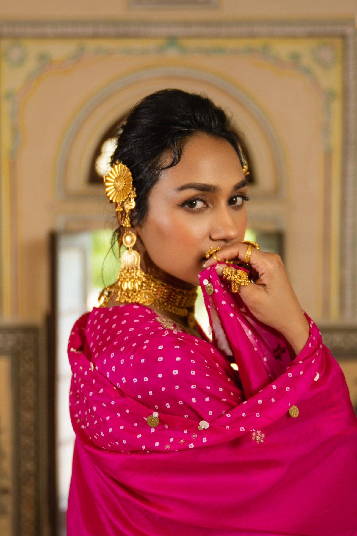 Peacock bandhni kurta set