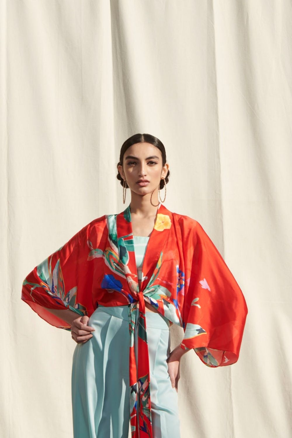 Tropical Kaftan Top & Pants Set