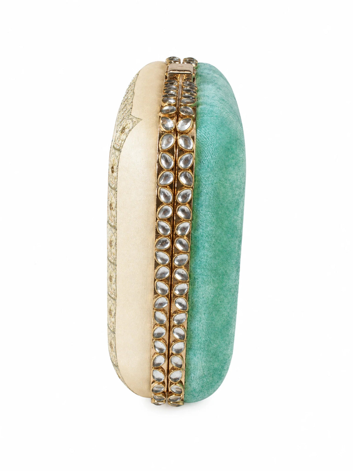 Royal Courtesan Miniature Art Clutch Bag with Gold Embellishment