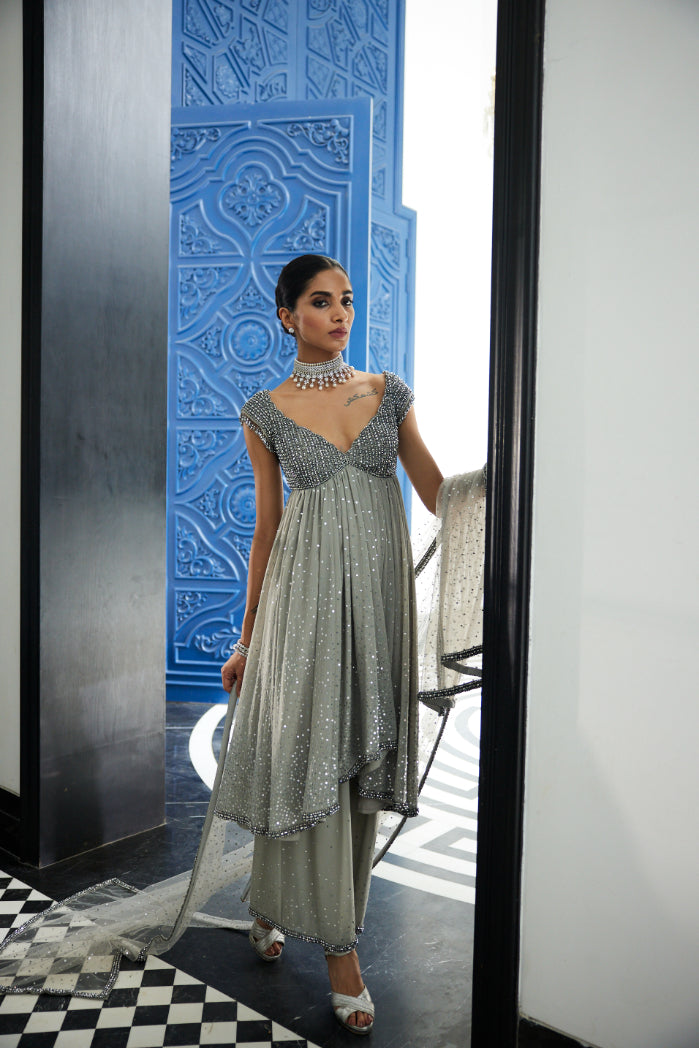 Crystal Grey Kurta Set