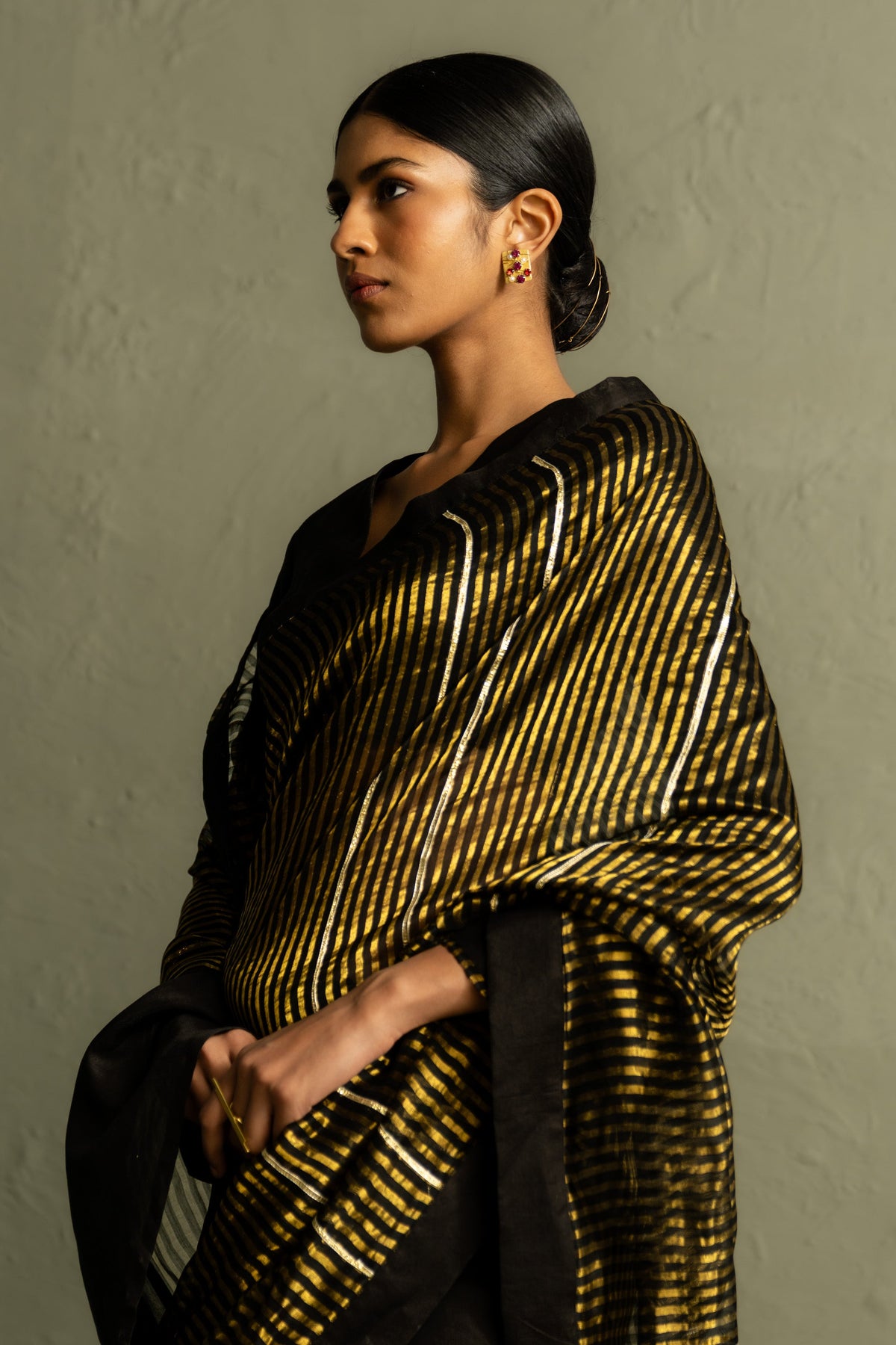 Ojas Black Saree Set