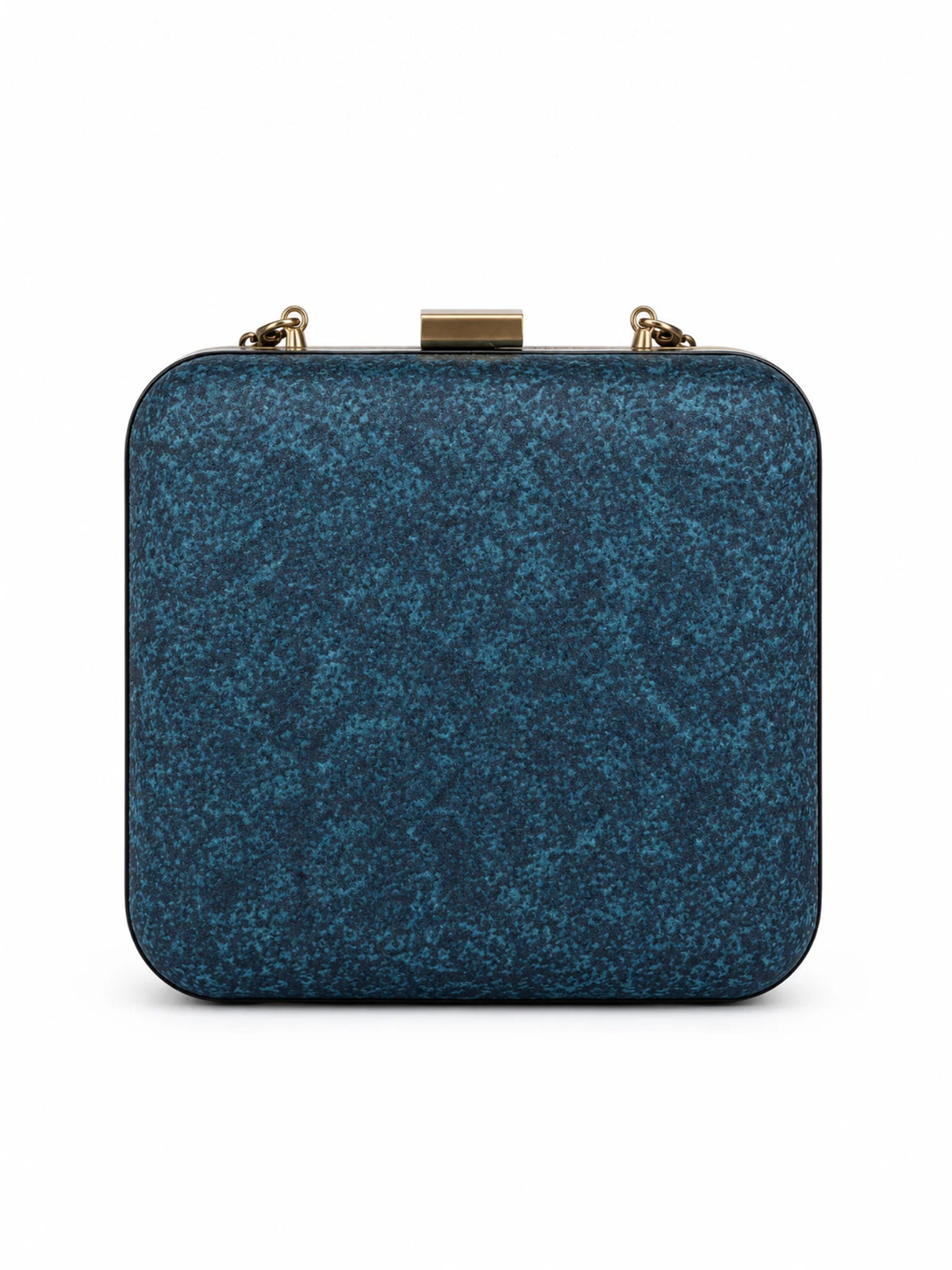 Mythical Bird Print Clutch Bag with Embroidery & Bamboo Handle