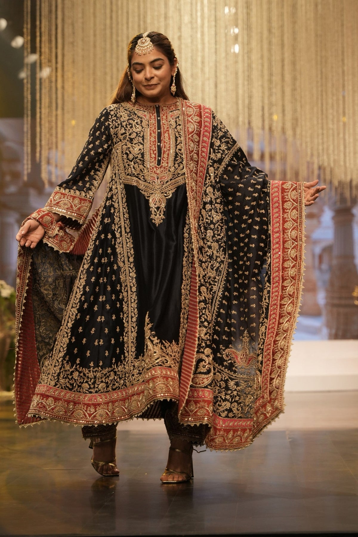Hana - Deep Blue Long Kalidaar Chauga with Salwar and Odhni