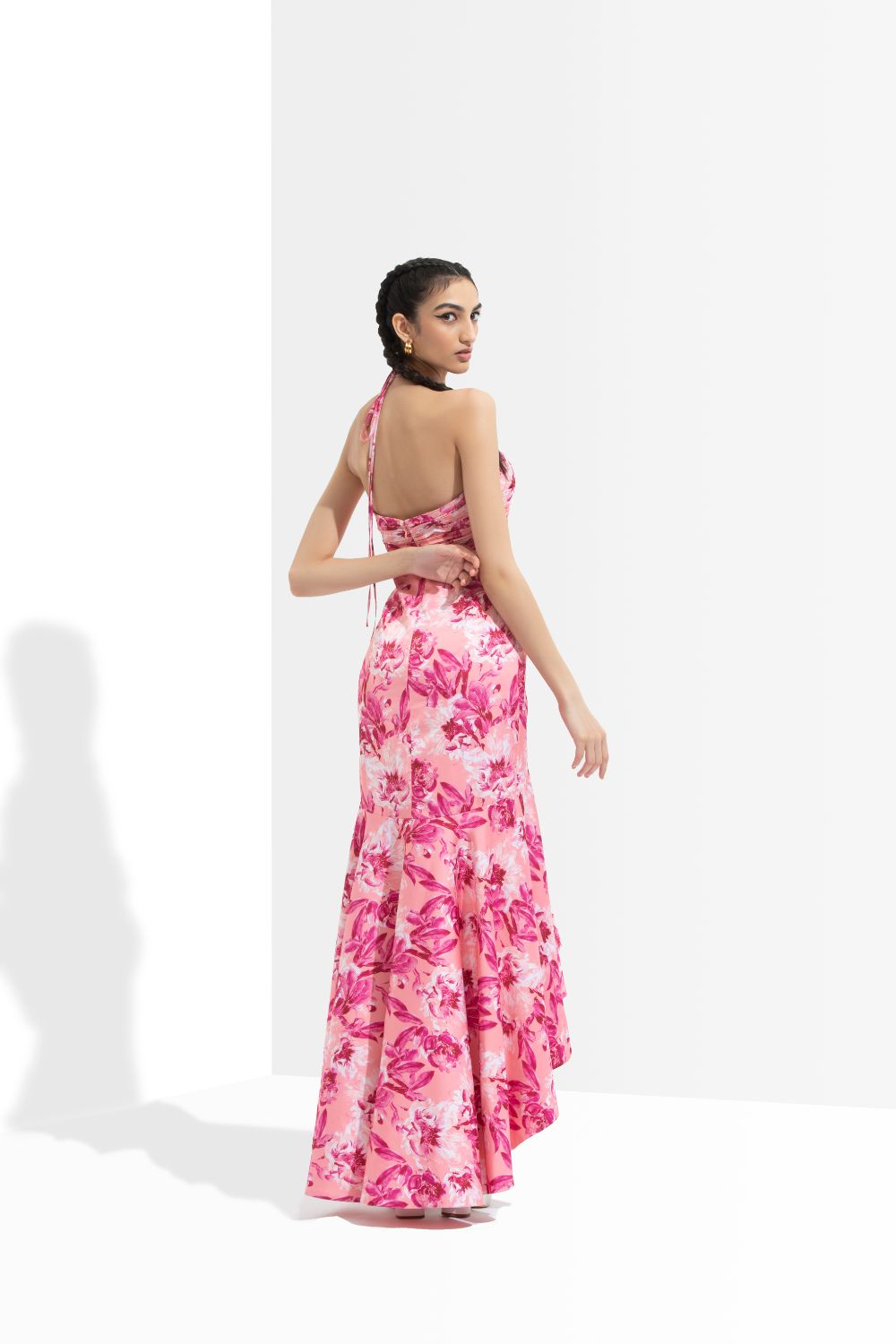 Sakura Printed High Low Dress