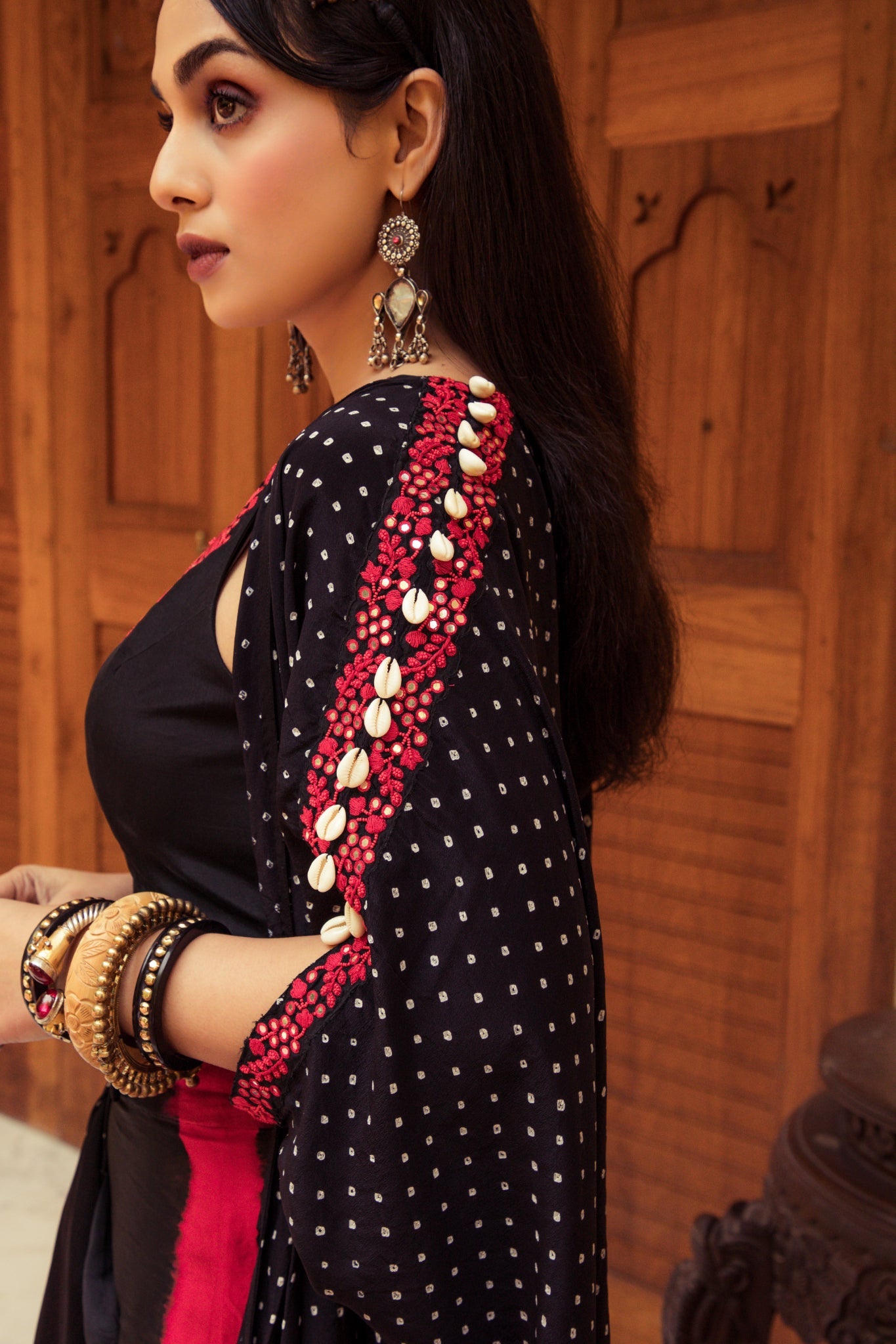 Three piece cape skirt set