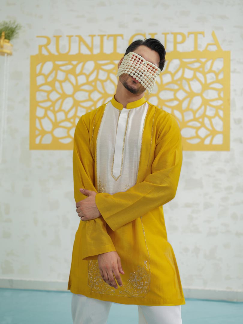 Marigold Peeta Patch Kurta set