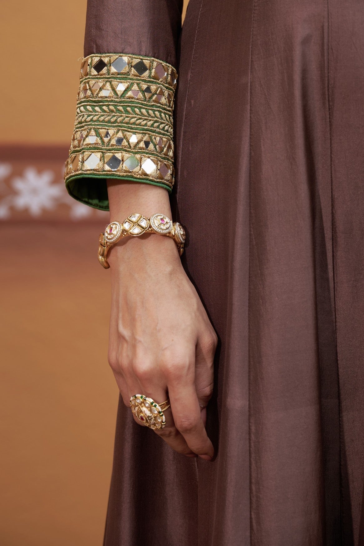 Anarkali with embroidered border and yoke