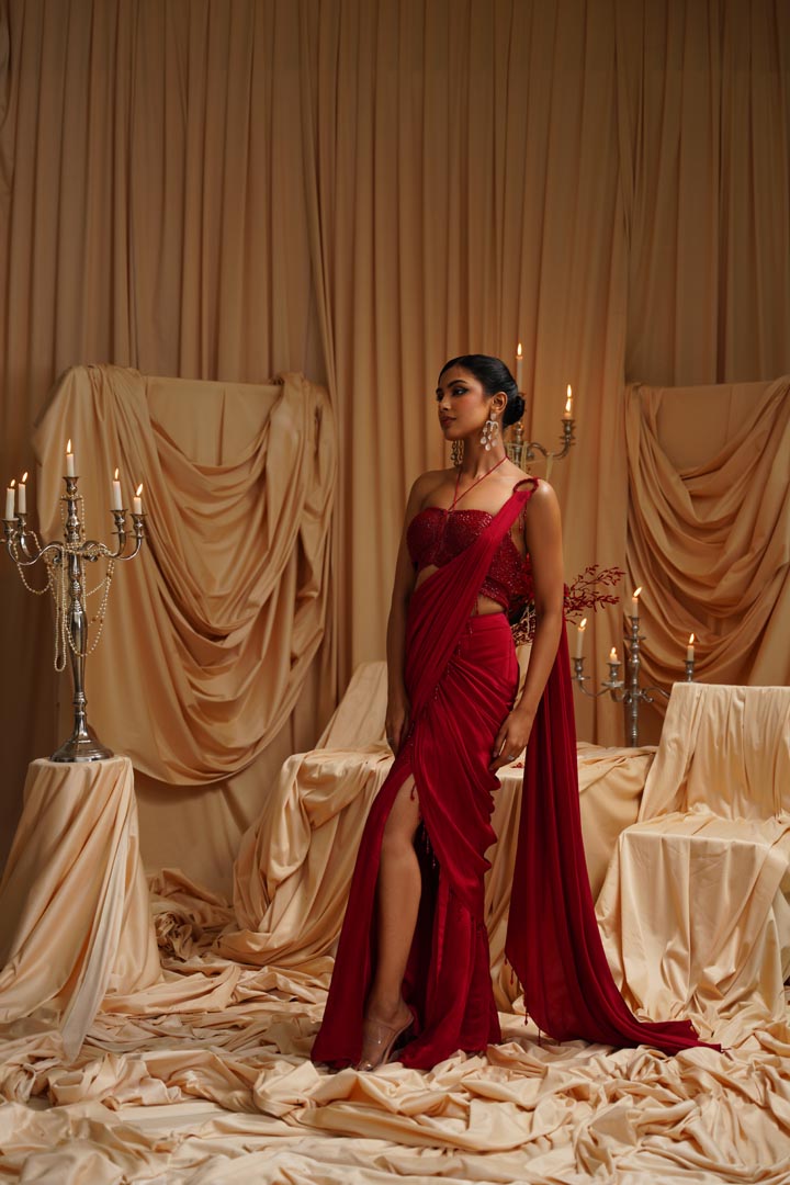 Cloe Drape Saree set