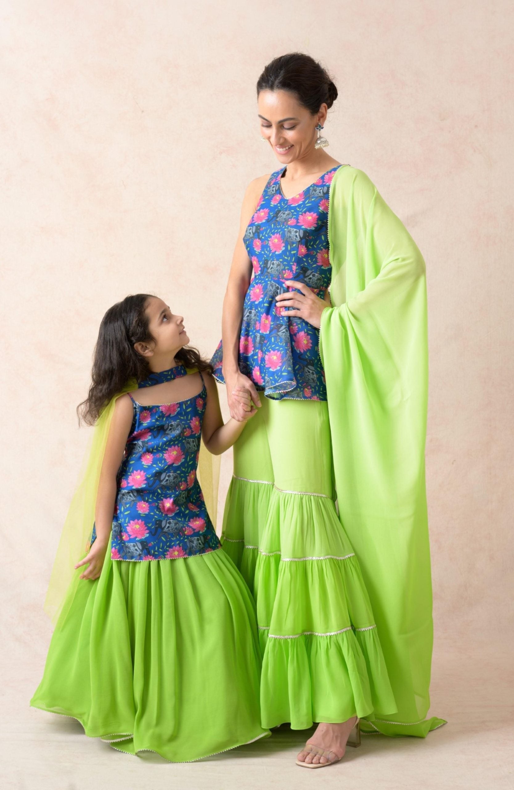 Ombre silk lehenga set