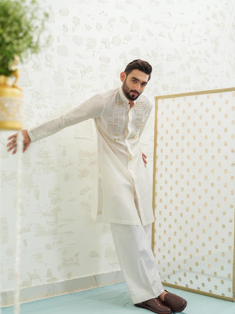 Ivory Lippan Kurta set