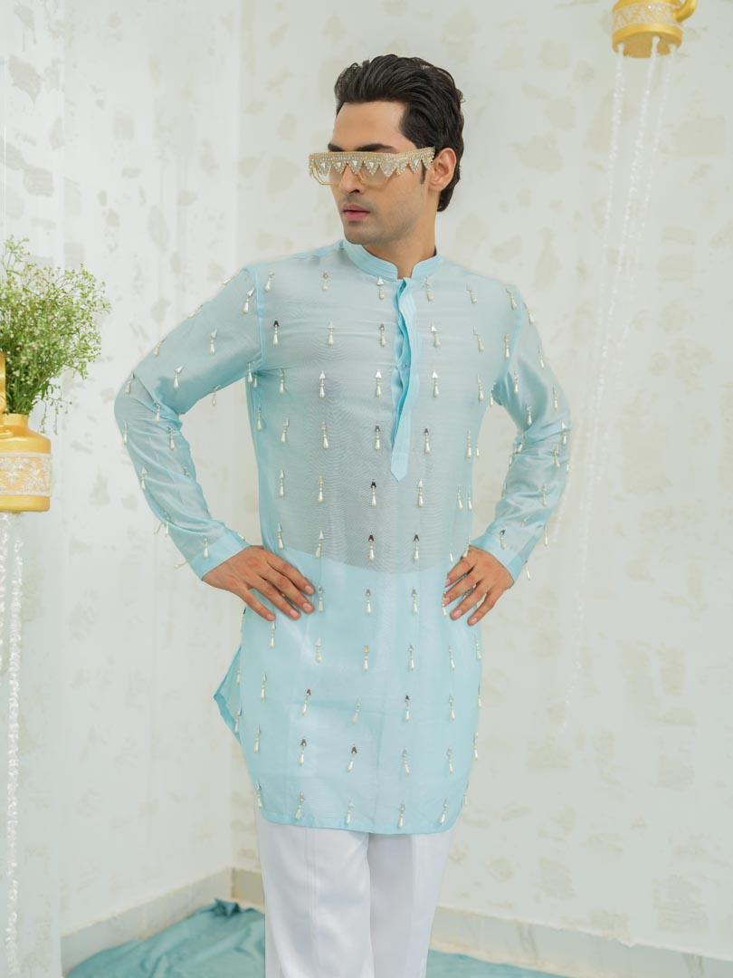 Blue Latkan Short Kurta set