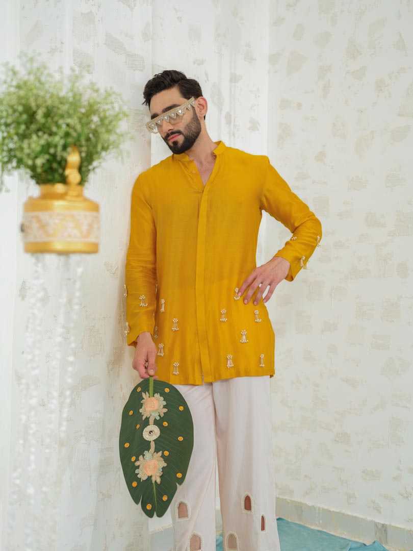 Marigold Latkan Kurta with Embroidered Pants