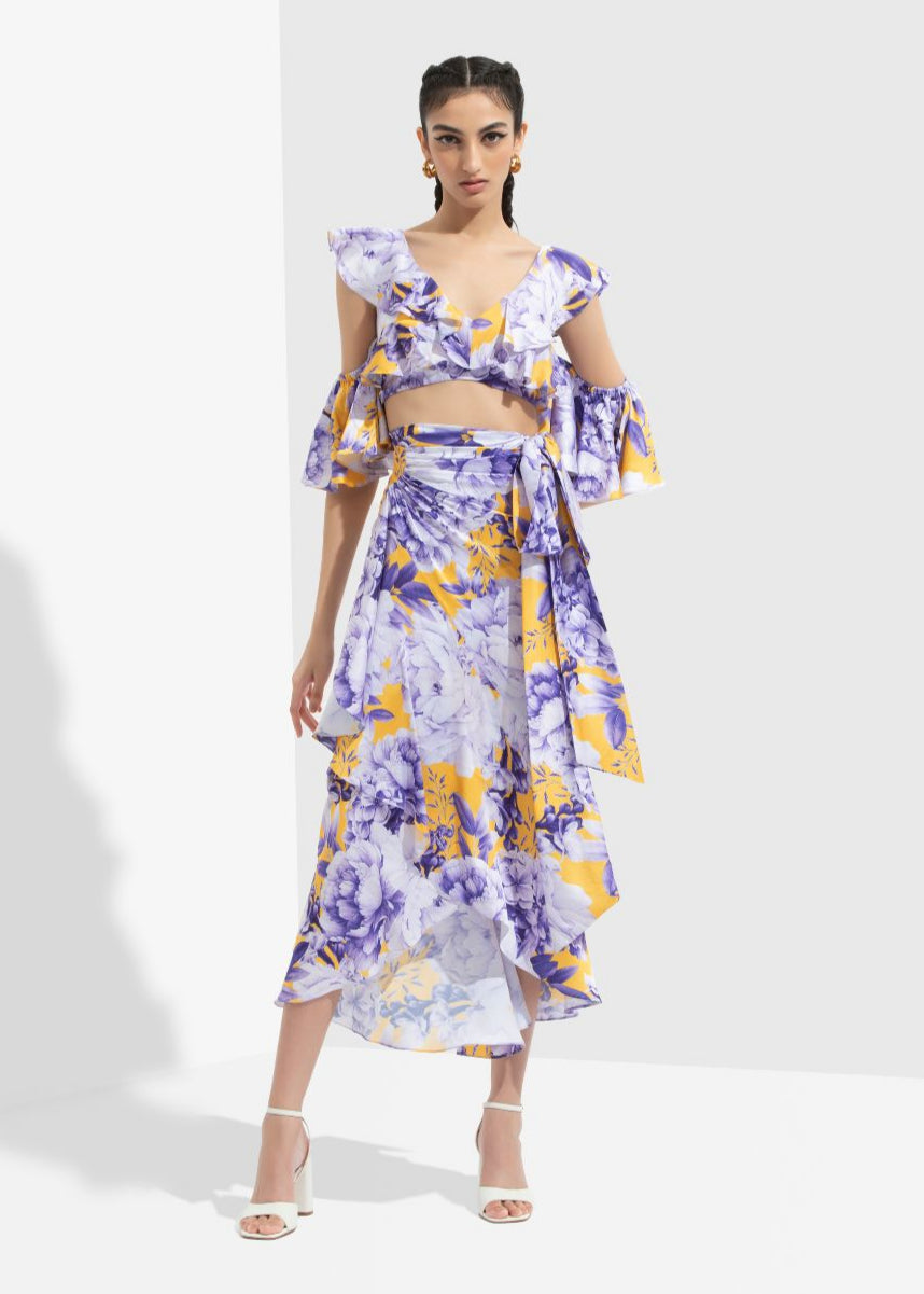 Sumire Butterfly Bustier With Wrap Skirt