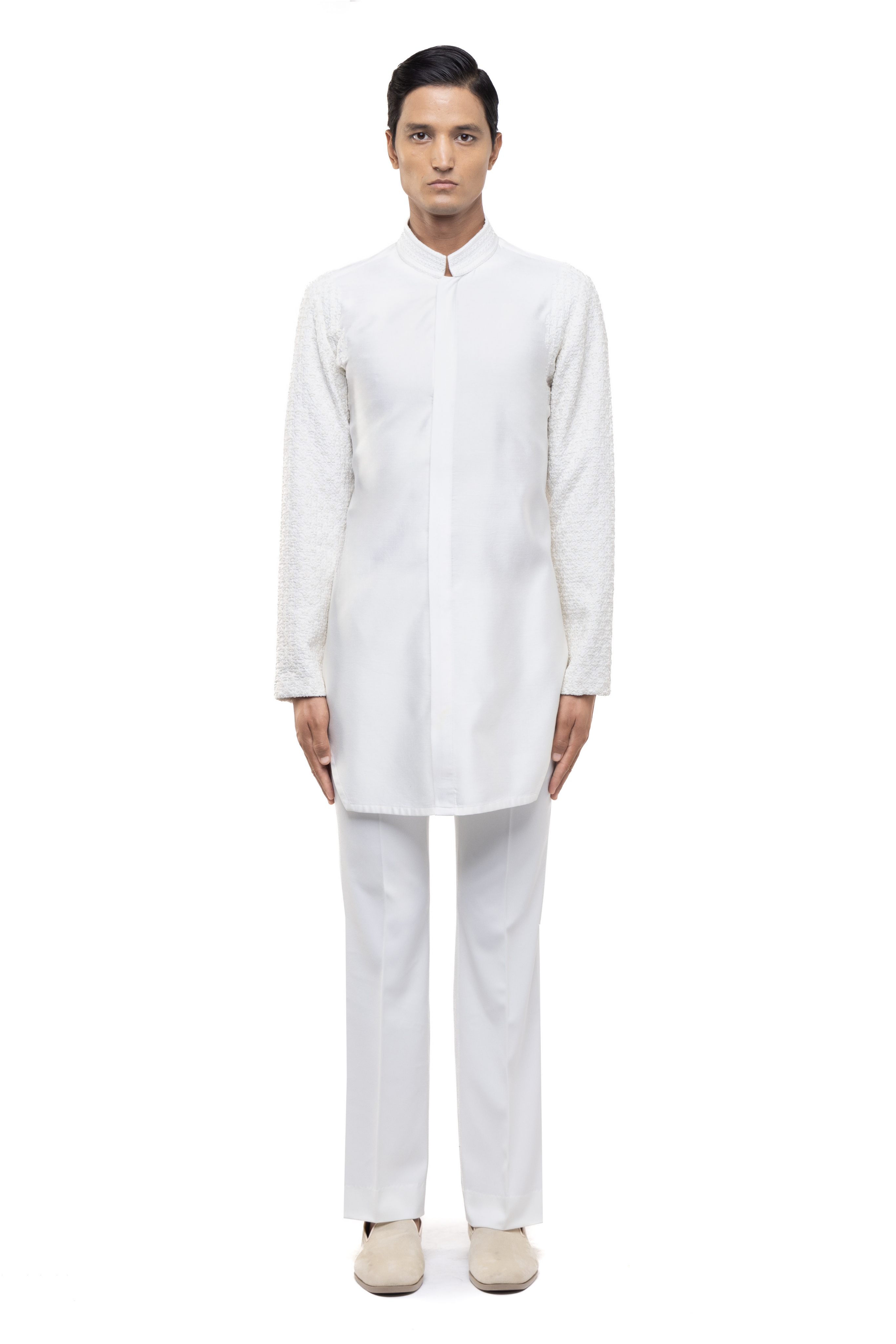 Ivory Silk Deconstructed Kurta Set