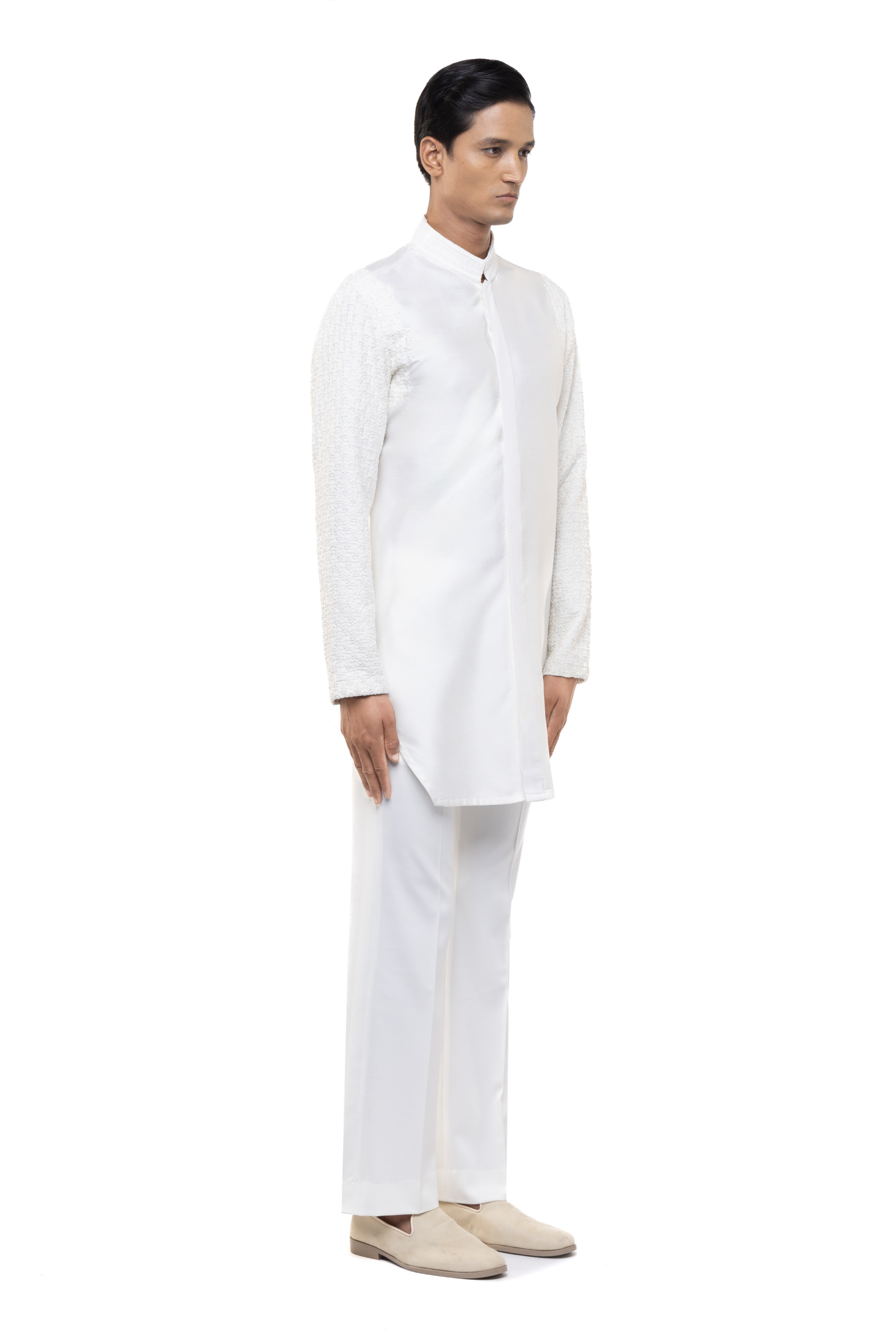 Ivory Silk Deconstructed Kurta Set
