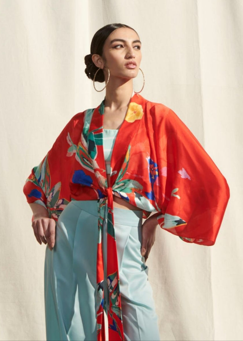 Tropical Kaftan Top & Pants Set