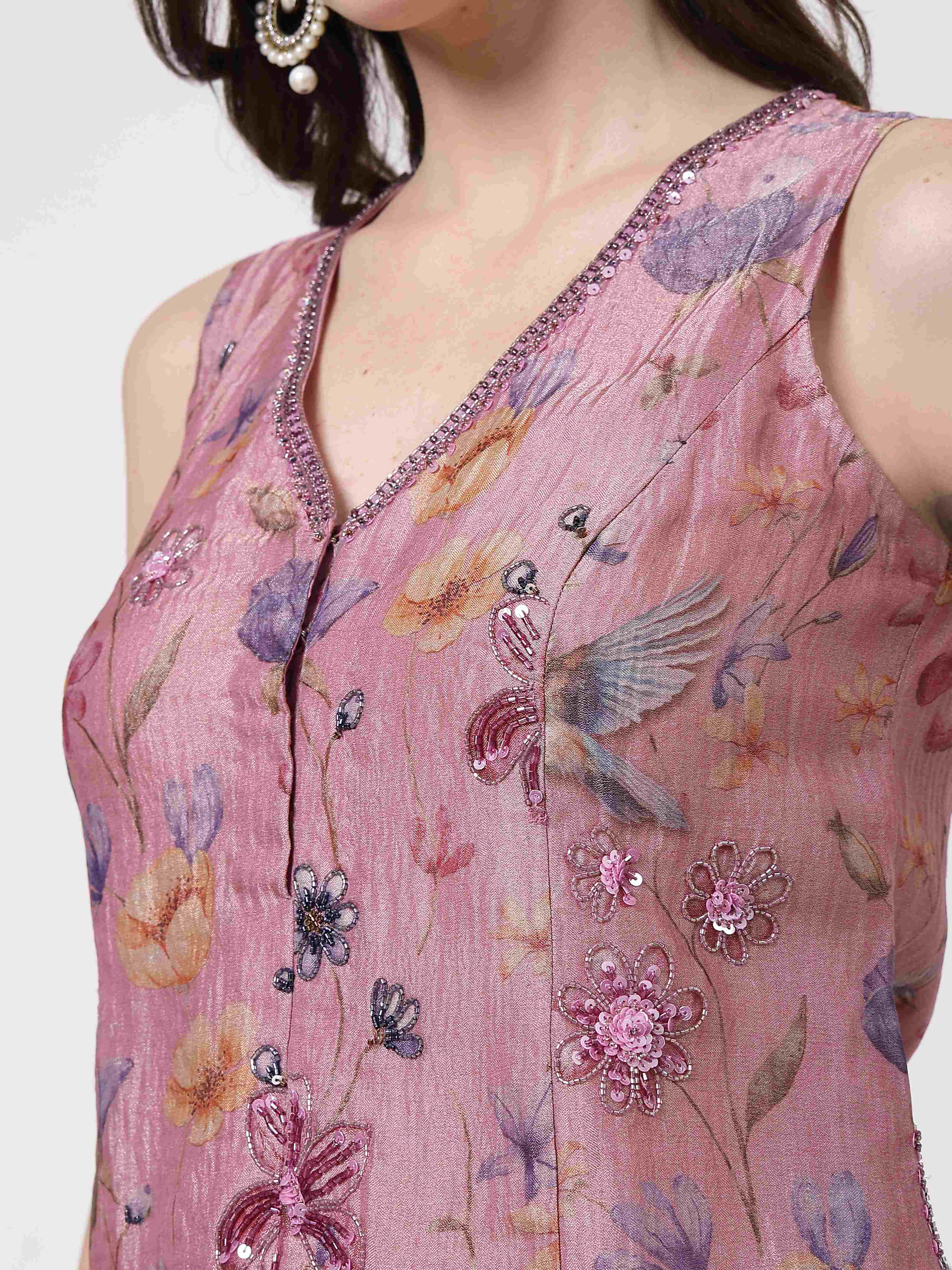 Mauve Crushed Salwar Set