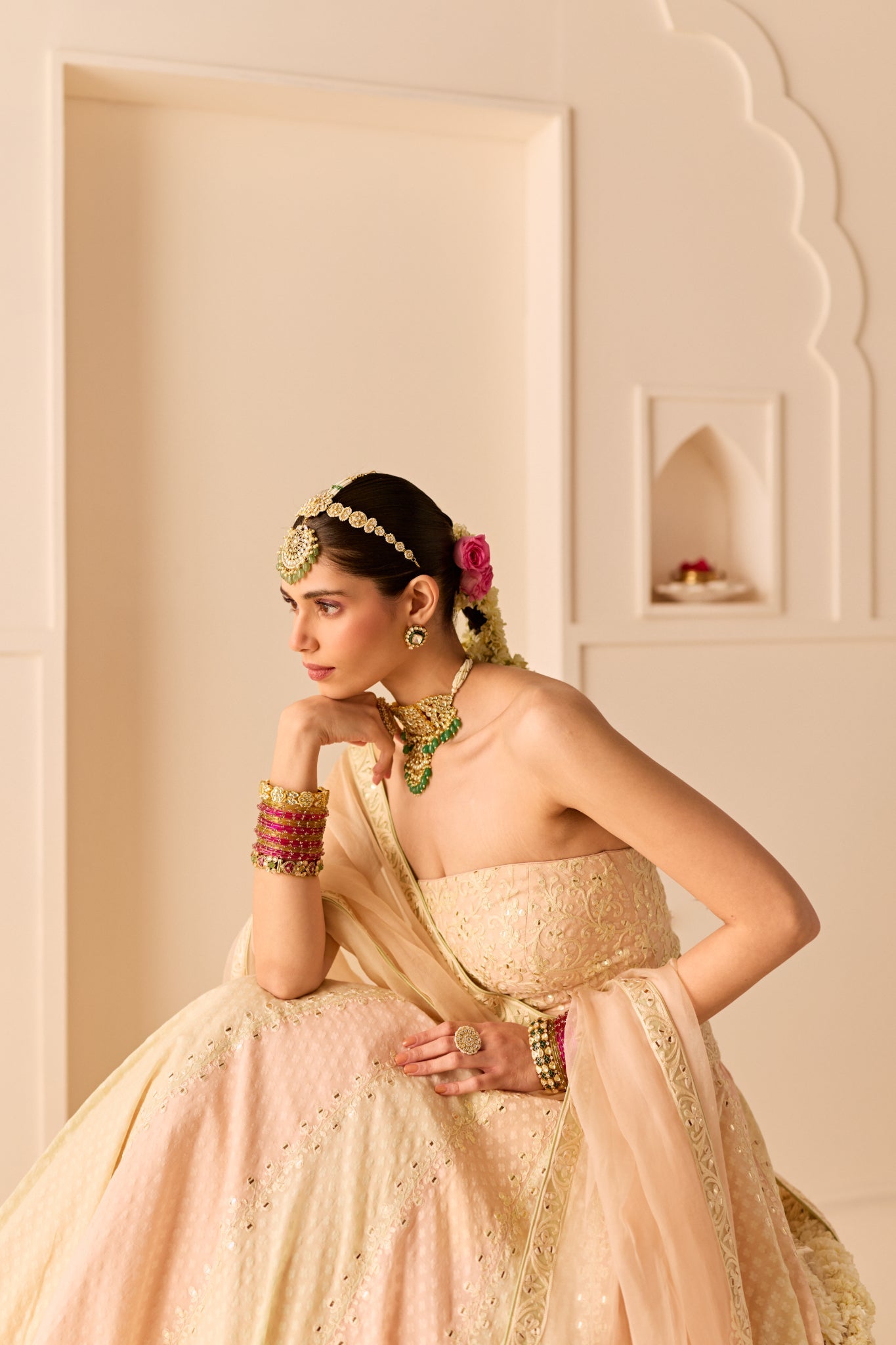 UMAIZA - CARNATION PINK LEHENGA WITH BLOUSE AND DUPATTA