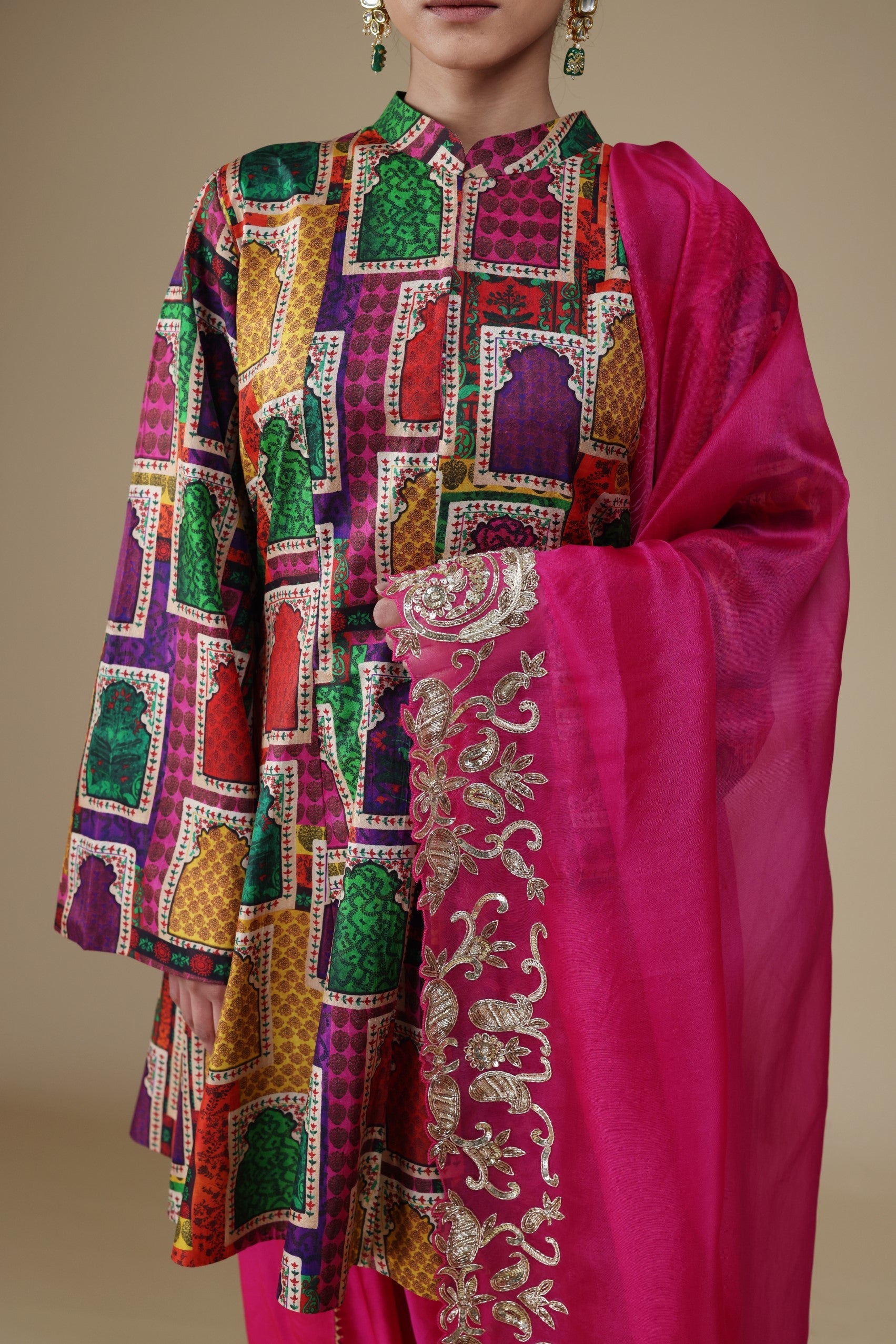 Mirror Work Kurta with Matching pyjama