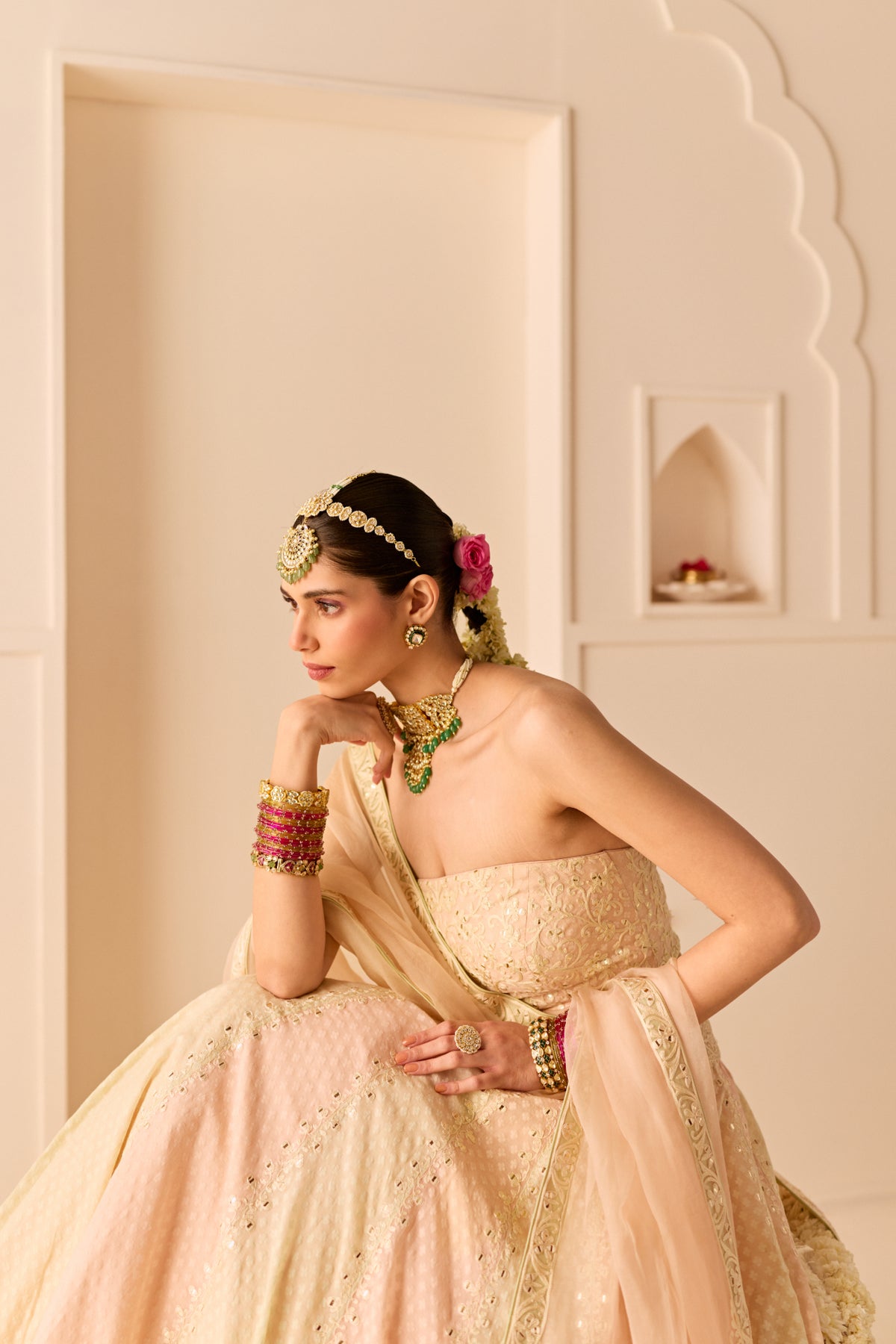 Carnation Pink Silk Chanderi Lehenga Set for Summer Weddings