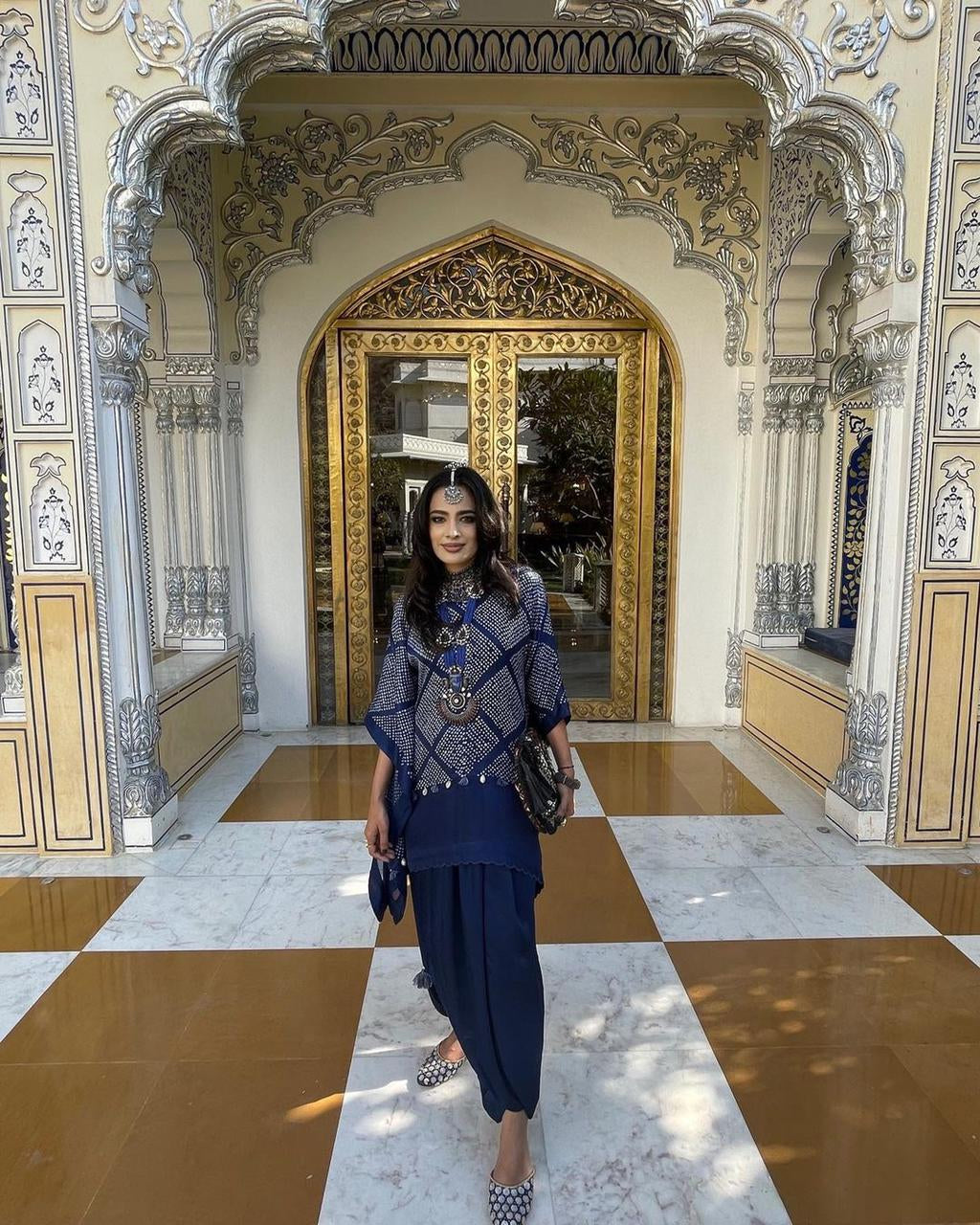 short kaftan with flap dhoti