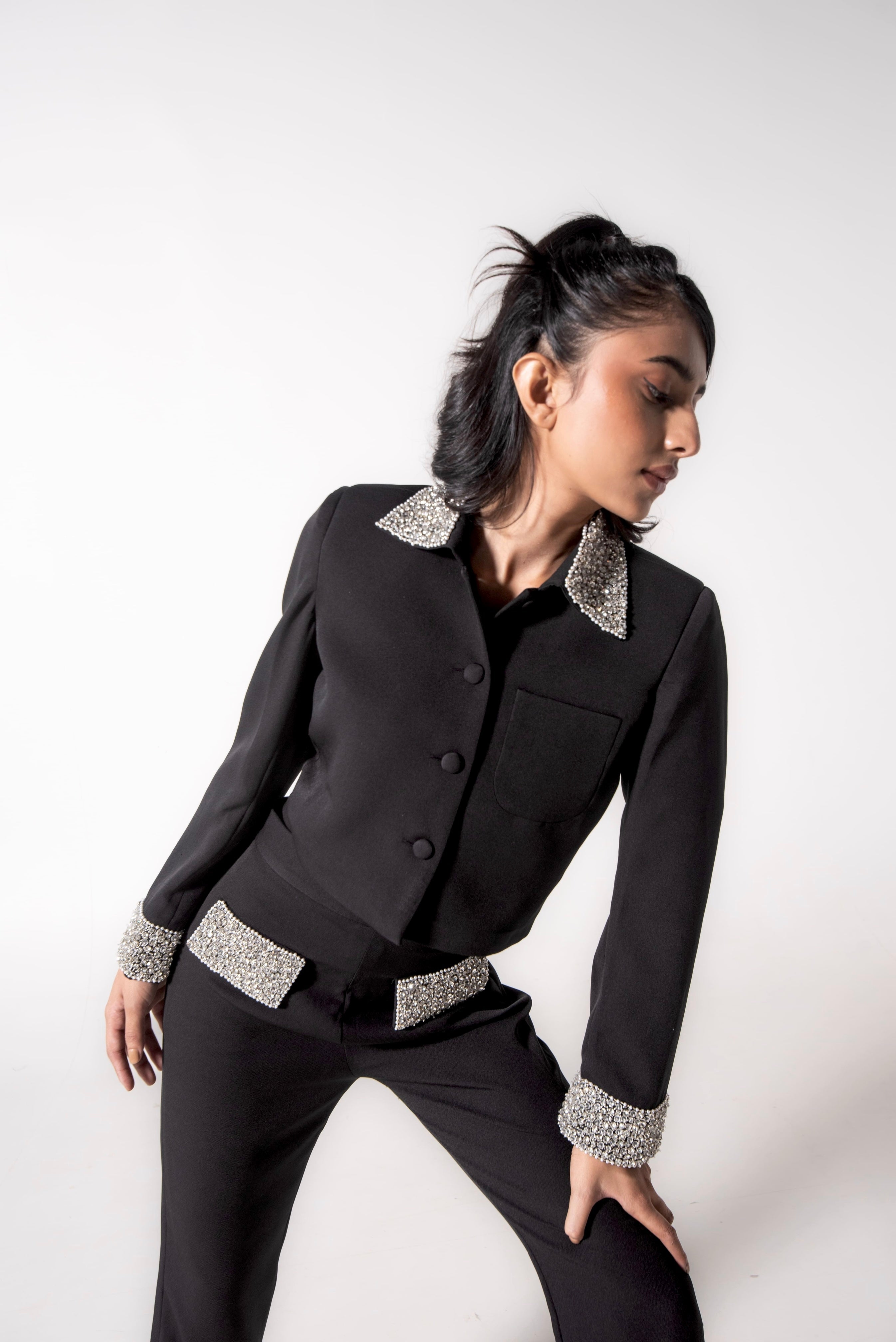 Embellished collar jacket