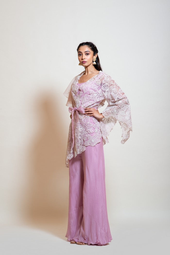 Lavender Sheer Jacket Set
