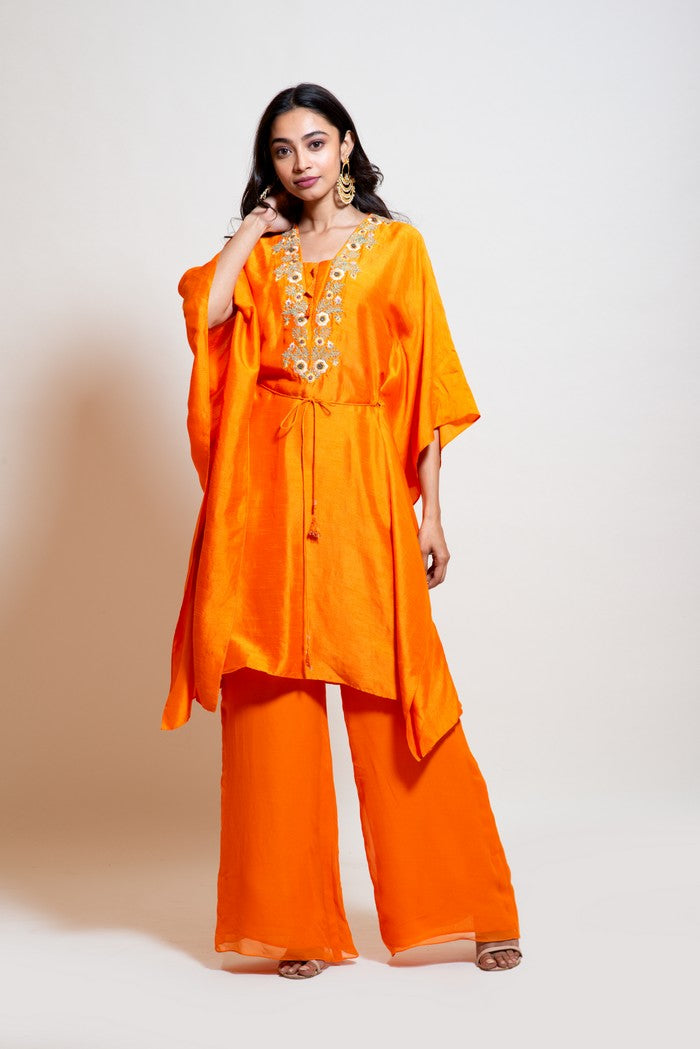 Bright Orange Kaftan Set