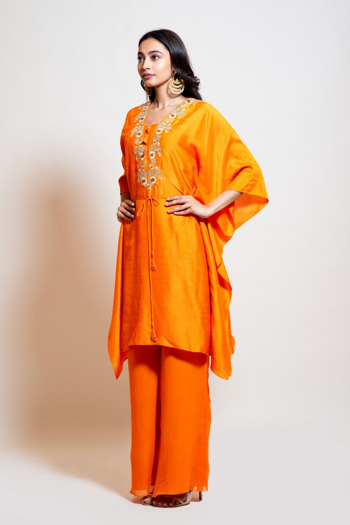Bright Orange Kaftan Set