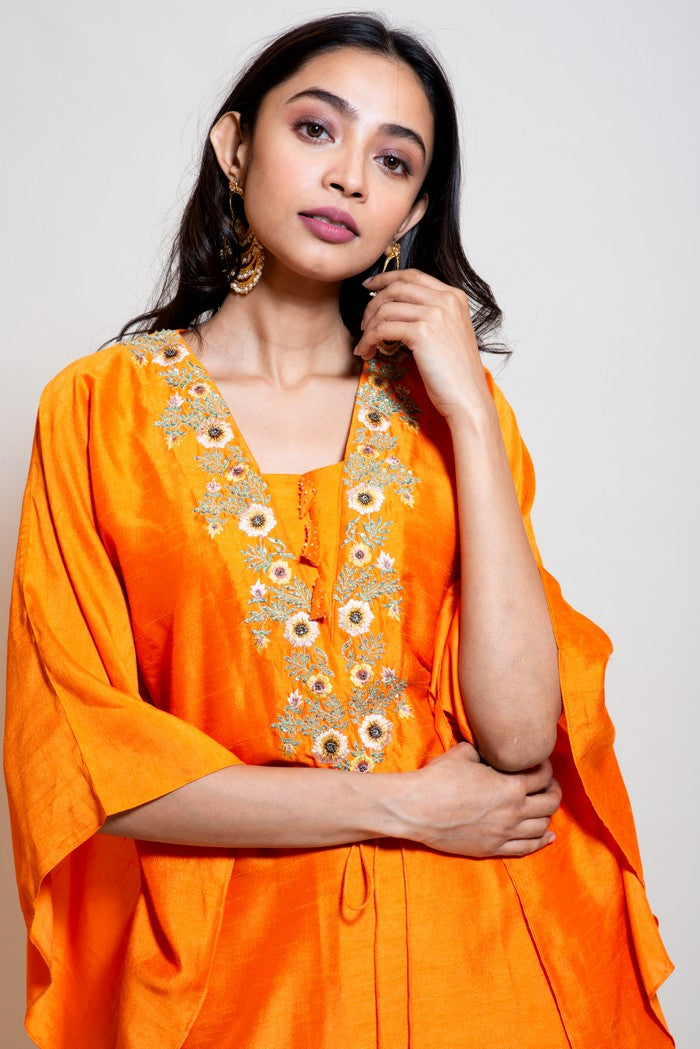 Bright Orange Kaftan Set